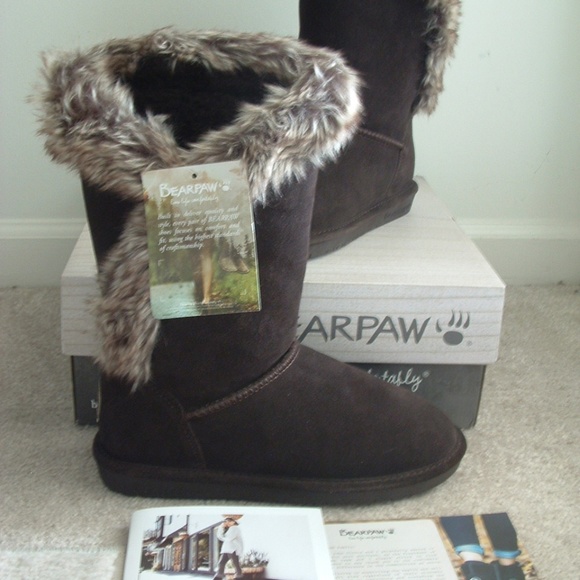 Bearpaw Boots Tabatha Faux Fox Fur Trim 
